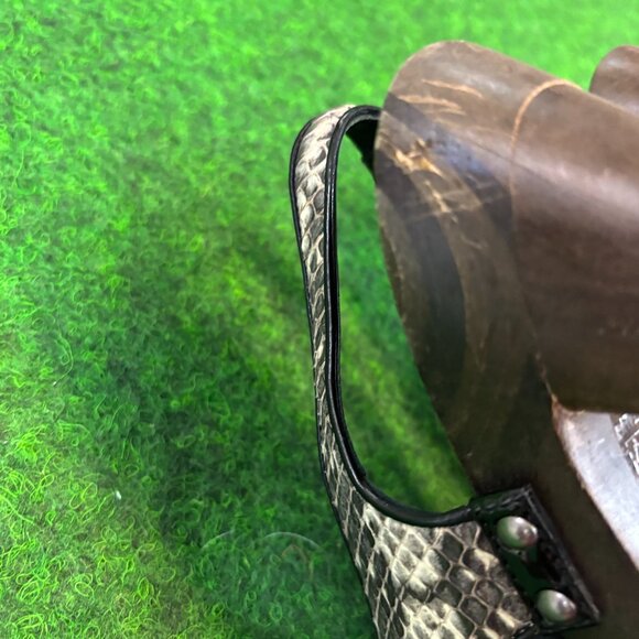 Dior Feline Snakeskin Python Sandals Heels Platform Slingback Shoes 37.5 - Picture 13 of 13